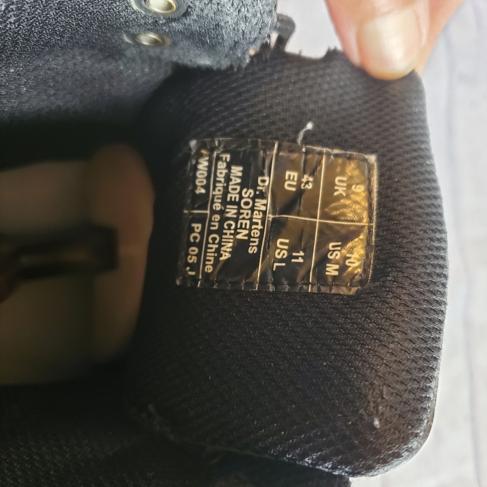 DOC.MARTENS MEN'S BOOTS BLACK LACE-UP SOREN AWOO4 LEATHER UPPER AIR WAIR SIZE 10 - Picture 11 of 12